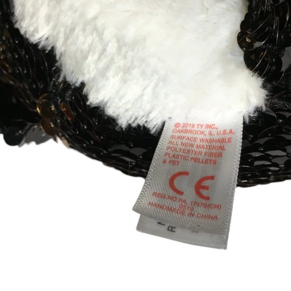 TY Flippables JINX Black Cat Halloween Sequin Plush (Medium Size - 9 in.) Toy - Picture 8 of 9